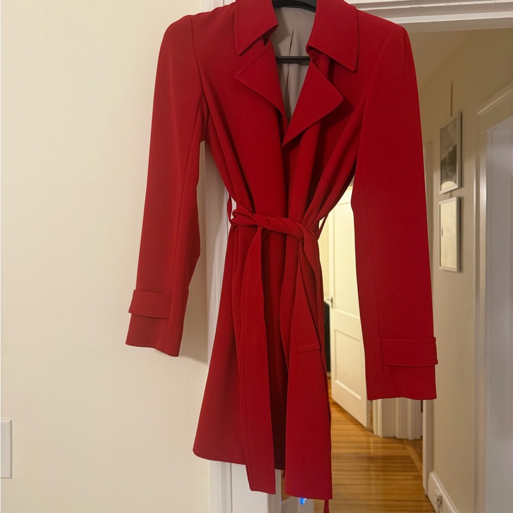 Theory Red Trench Coat